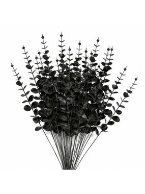 20 Black Eucalyptus Stems 14 Inch Faux Floral Picks